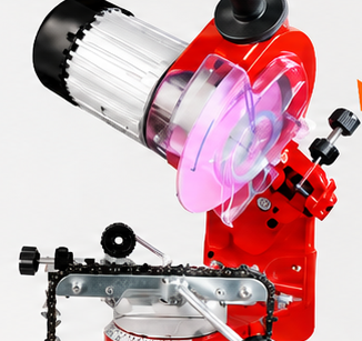 230W sharpener wheel height adjusted above the chain